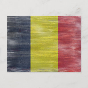 Carte Postale Drapeau de la Belgique en détresse