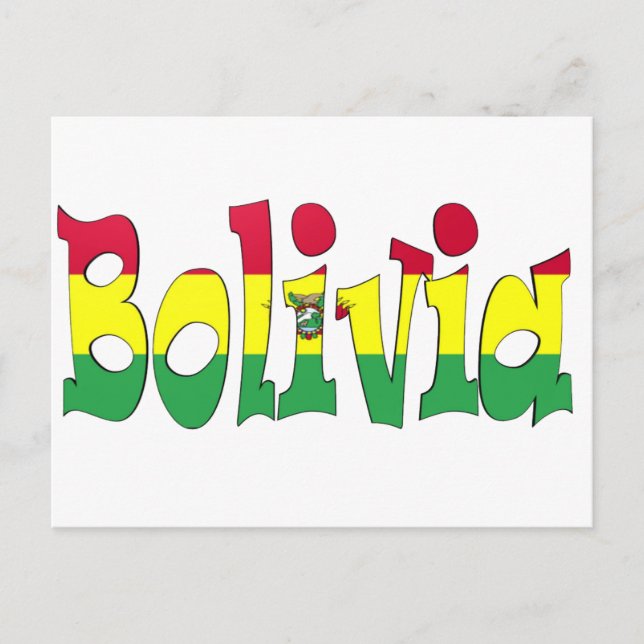 Carte Postale Drapeau de la Bolivie (Devant)