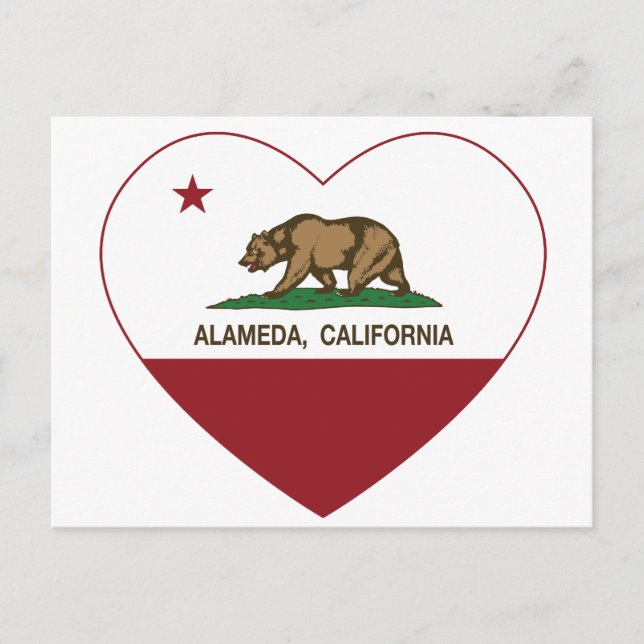 Carte Postale drapeau de la californie coeur d'alameda (Devant)