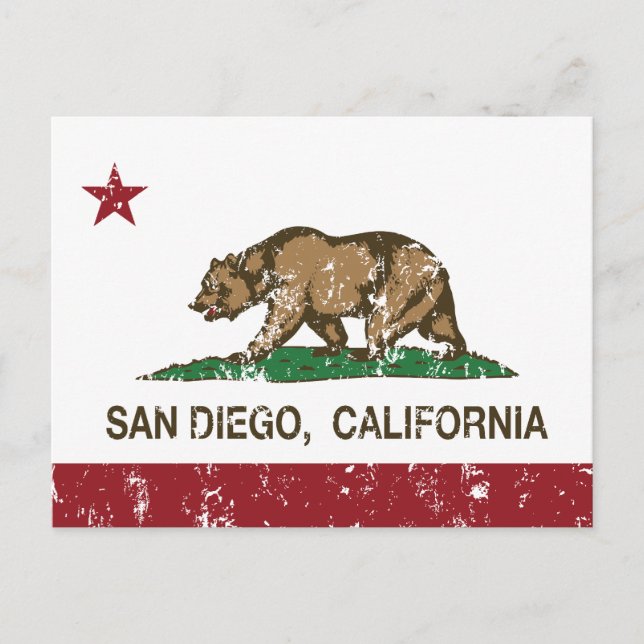 Carte Postale Drapeau de la Californie de San Diego (Devant)