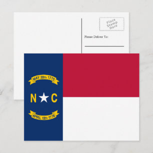 Carte Postale Drapeau de la Caroline du Nord, Drapeau de la Caro