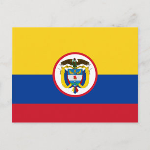 Carte Postale Drapeau de la Colombie militaire