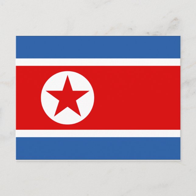 Carte Postale Drapeau de la Corée du Nord (Devant)