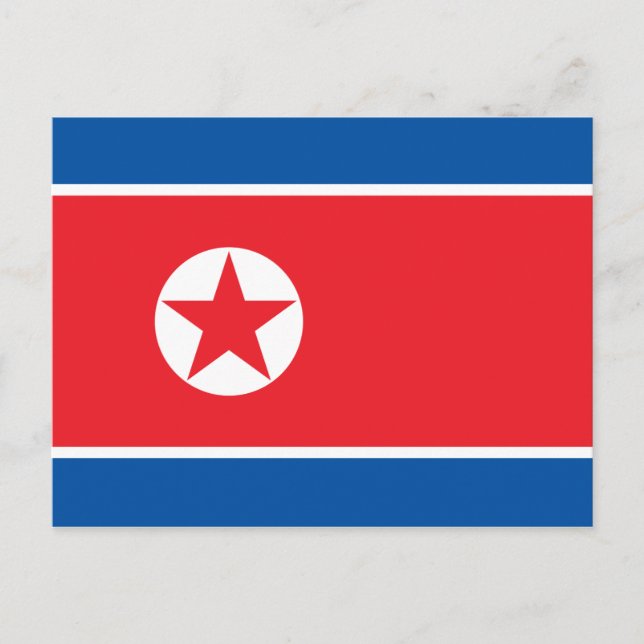 Carte Postale Drapeau de la Corée du Nord (Devant)