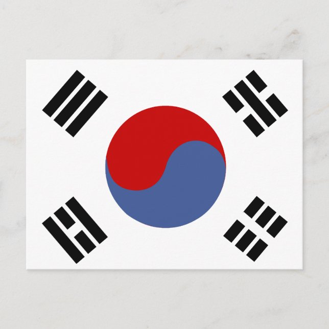 Carte Postale Drapeau de la Corée du Sud (Devant)