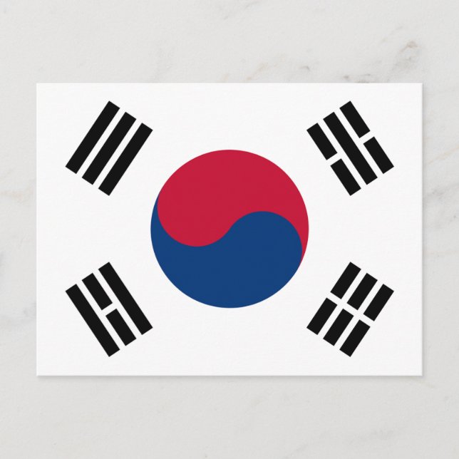 Carte Postale Drapeau de la Corée du Sud (Devant)