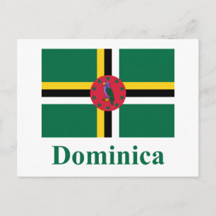 Carte Postale Drapeau de la Dominique avec nom