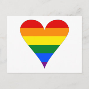 Carte Postale Drapeau de la fierté gay Cœur funky - Gris