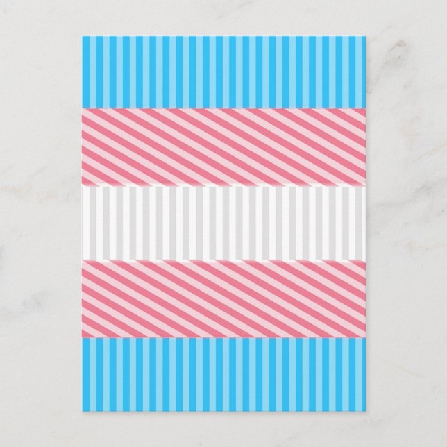 Carte Postale Drapeau de la fierté transgenre Abstraite de la ba (Devant)