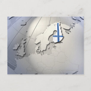 Carte Postale Drapeau de la Finlande