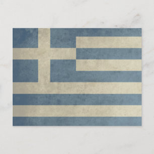Carte Postale Drapeau de la Grèce vintage
