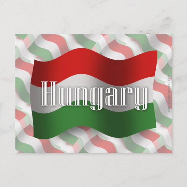 Carte Postale Drapeau de la Hongrie (Devant)