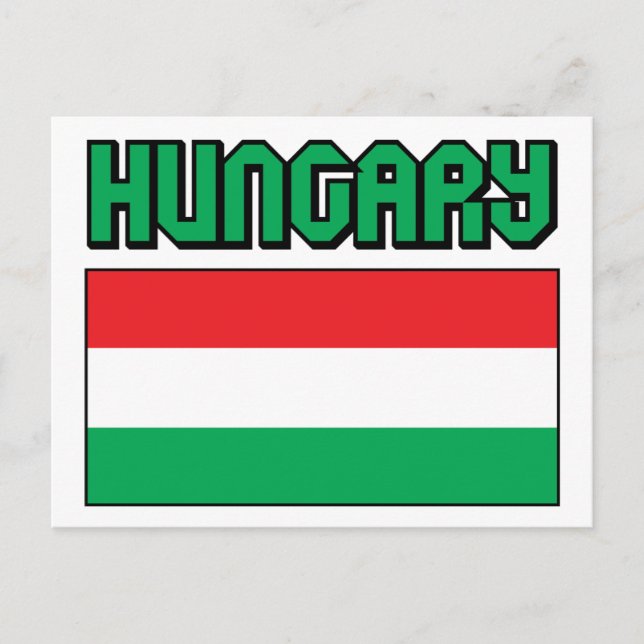 Carte Postale drapeau de la Hongrie (Devant)