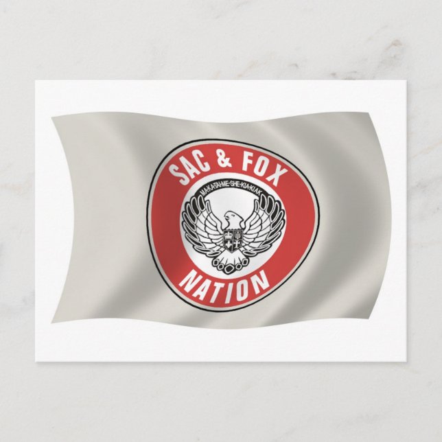 Carte postale drapeau de la nation Sac & Fox (Okla (Devant)