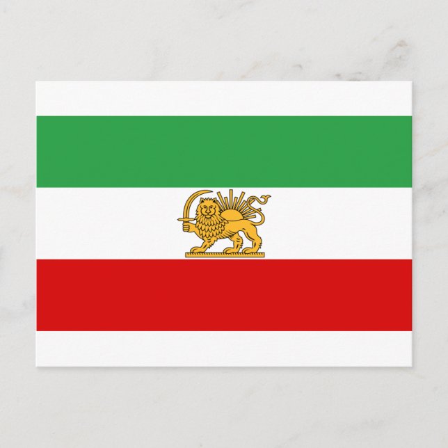 Carte Postale Drapeau de la Perse / Iran (1964-1980) (Devant)