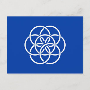 Carte Postale drapeau de la planète bleu terre symbole de l'huma