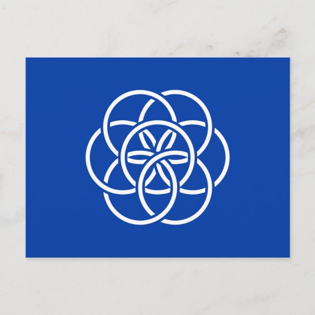 Carte Postale drapeau de la planète bleu terre symbole de l'huma (Devant)