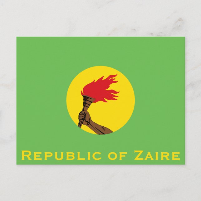 Carte Postale Drapeau de la République du Zaïre (Devant)