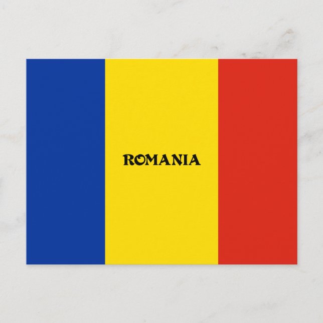 Carte Postale Drapeau de la Roumanie conception personnalisée (Devant)
