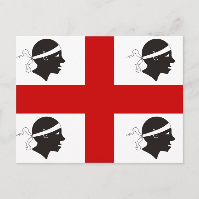 Carte Postale Drapeau de la Sardaigne, Italie (Devant)