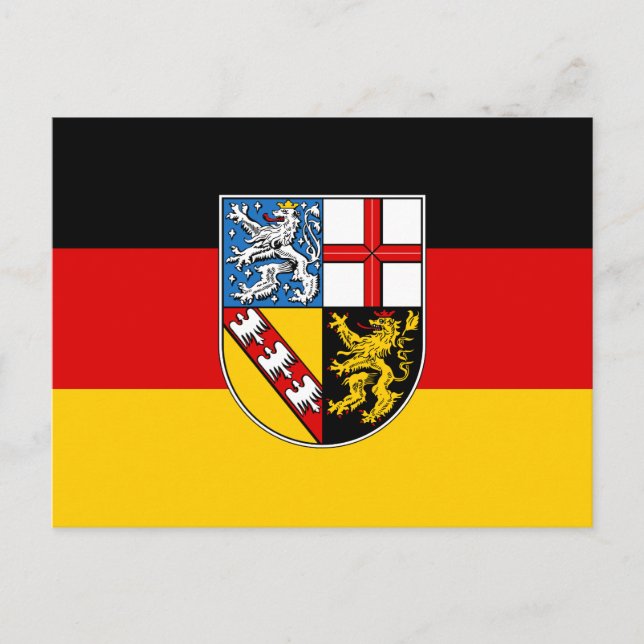 Carte Postale Drapeau de la Sarre (Devant)