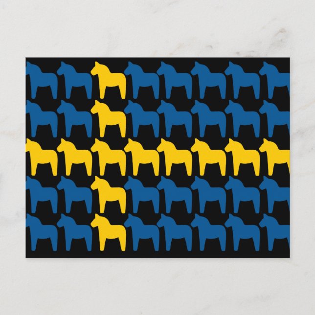 Carte Postale Drapeau de la Suède noire (Devant)