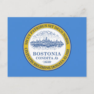 Carte Postale Drapeau de la ville de Boston (Massachusetts)