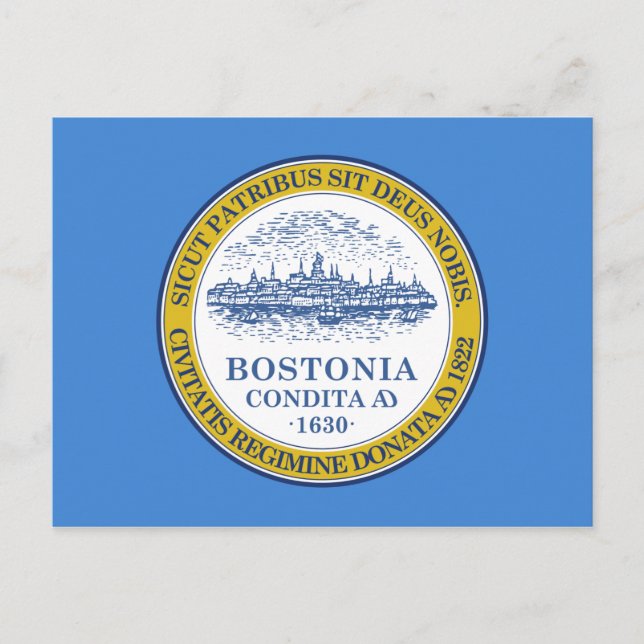 Carte Postale Drapeau de la ville de Boston (Massachusetts) (Devant)