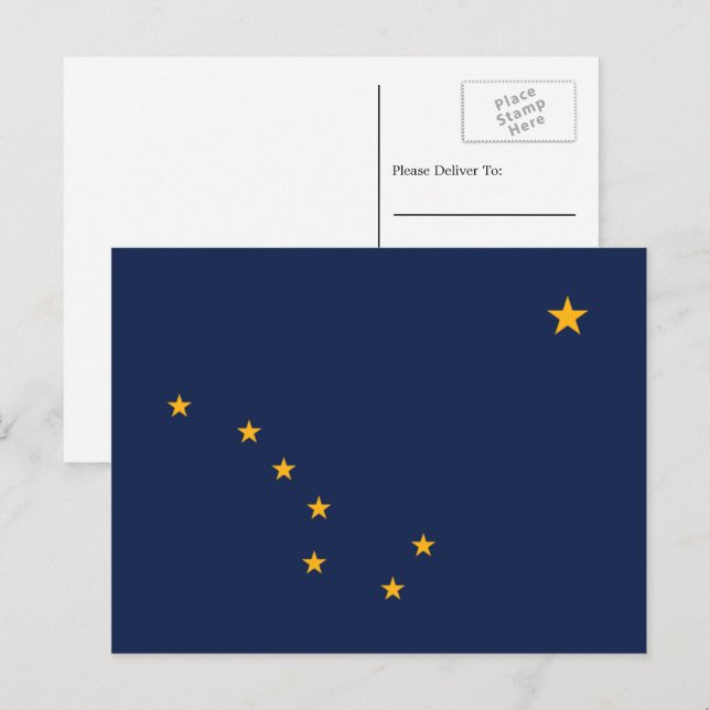 Carte Postale Drapeau de l'Alaska (Devant / Derrière)