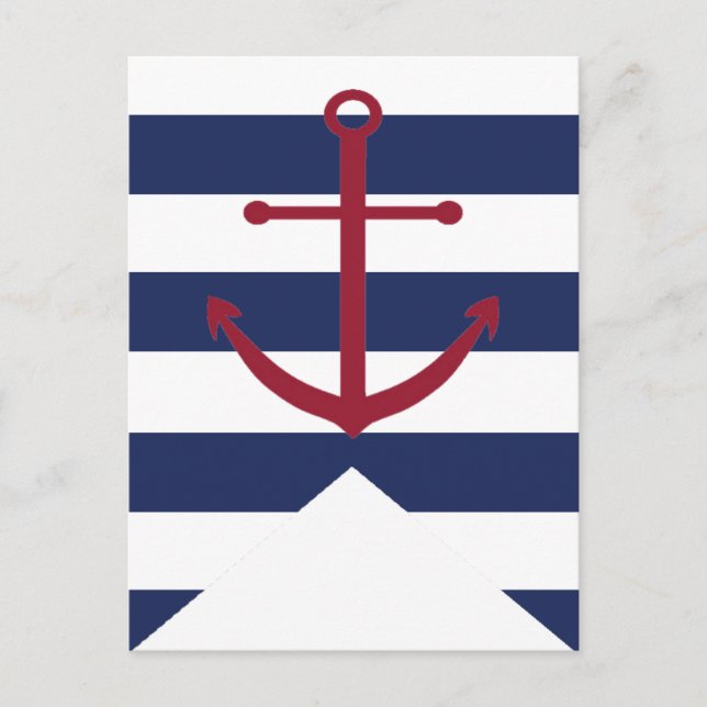 Carte Postale Drapeau de l'Ancre du Baby shower nautique (Devant)