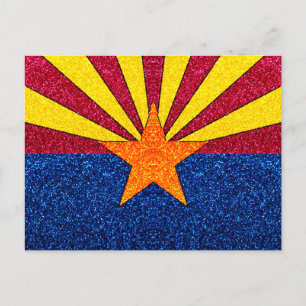 Carte postale drapeau de l'Arizona parties scintil