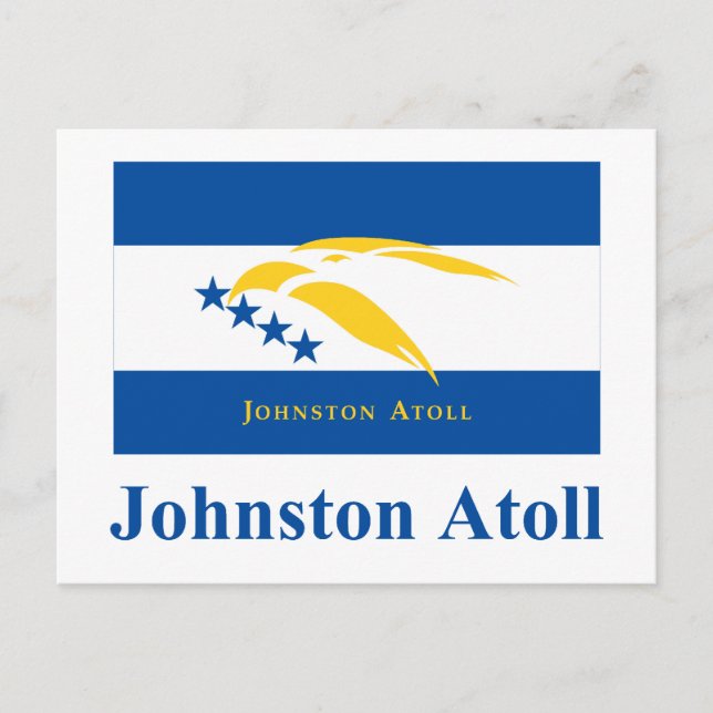 Carte Postale Drapeau de l'atoll de Johnston avec nom (Devant)
