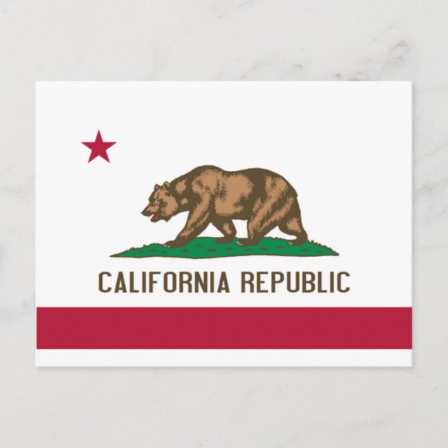 Carte Postale Drapeau de l'État de Bear en Californie (Devant)