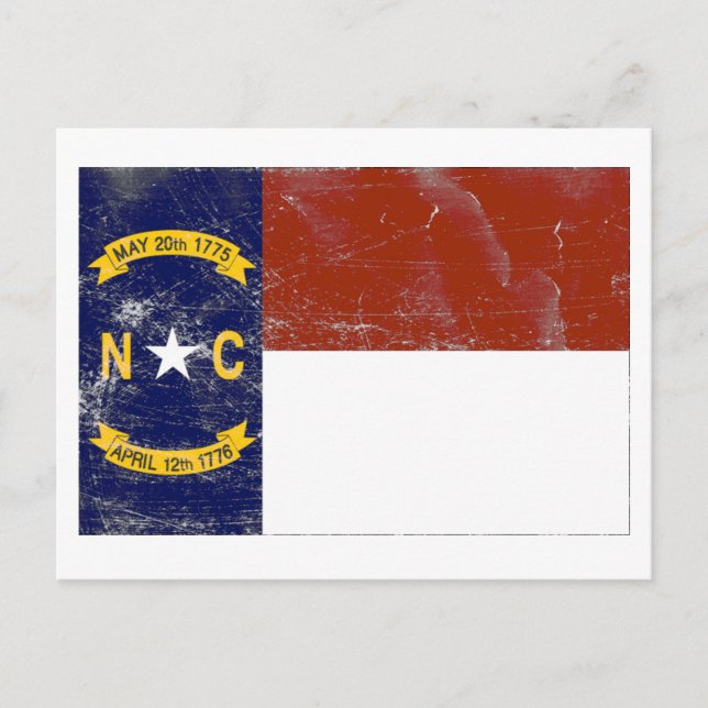 Carte Postale Drapeau de l'État de Caroline du Nord (en détresse (Devant)