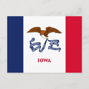 Carte Postale Drapeau de l'État de l'Iowa