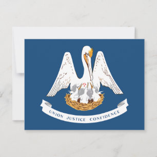 Carte Postale Drapeau de l'État de Louisiane Pélican Devises Sou