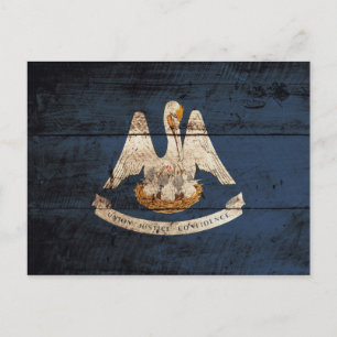 Carte Postale Drapeau de l'État de Louisiane sur le vieux grain 