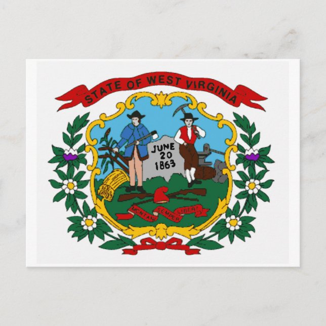 Carte postale Drapeau de l'État de Virginie-Occide (Devant)