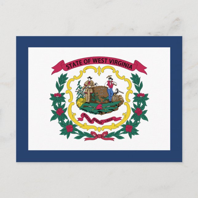 Carte Postale Drapeau de l'État de Virginie occidentale (Devant)