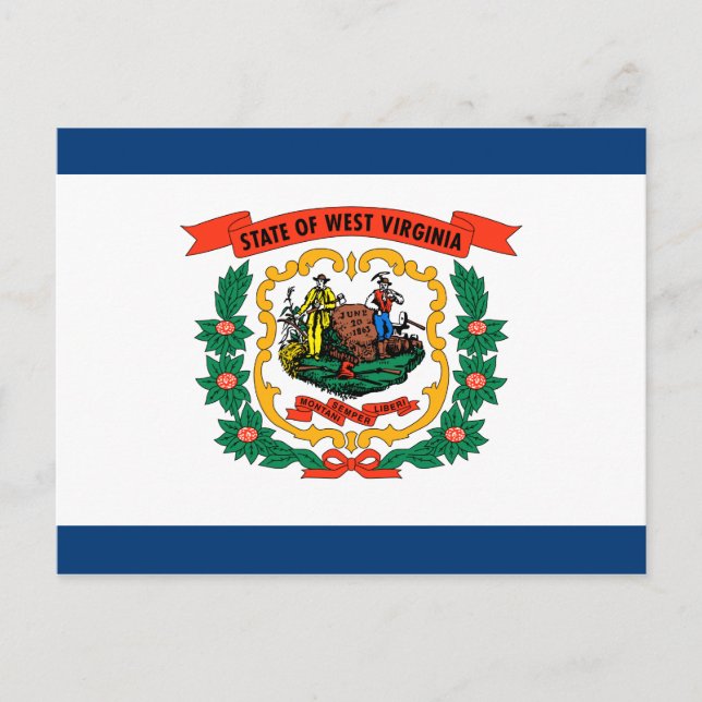 Carte Postale Drapeau de l'État de Virginie occidentale (Devant)