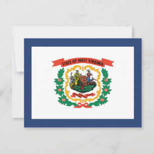 Carte Postale Drapeau de l'État de Virginie-Occidentale Mountain