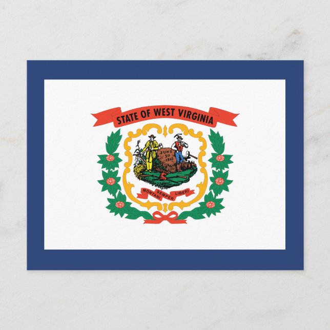 Carte Postale Drapeau de l'État de Virginie-Occidentale Mountain (Devant)