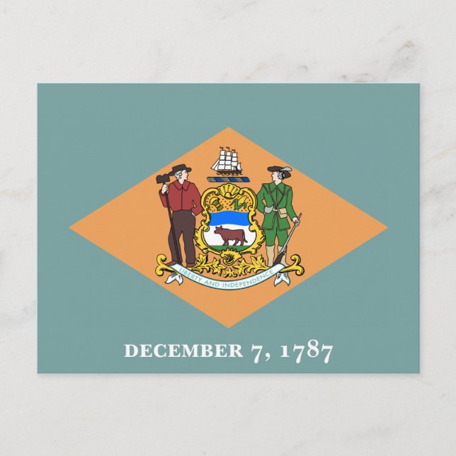 Carte Postale Drapeau de l'État du Delaware (Devant)