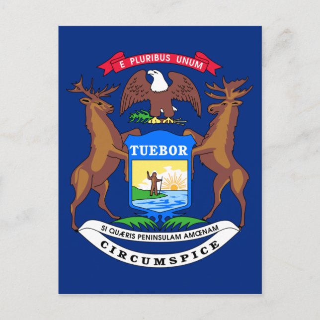 Carte Postale Drapeau de l'État du Michigan (Devant)