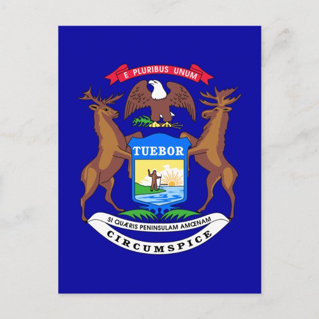 Carte Postale Drapeau de l'État du Michigan (Devant)
