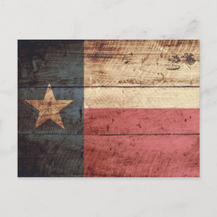 Carte Postale Drapeau de l'État du Texas sur le vieux grain de b