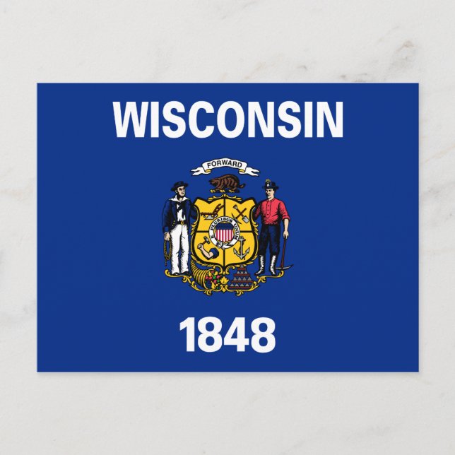 Carte Postale Drapeau de l'État du Wisconsin (Devant)