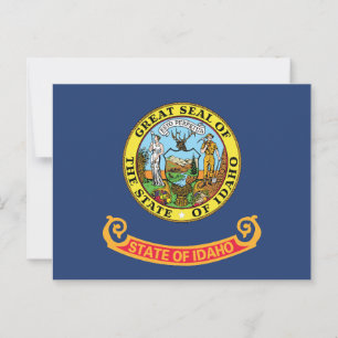 Carte Postale Drapeau de l'Idaho Sceau de l'État Gemme de l'État