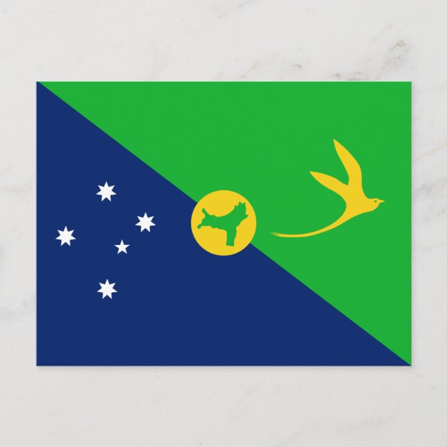 Carte Postale Drapeau de l'île Christmas (Devant)