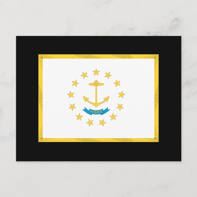 CARTE POSTALE DRAPEAU DE L'ÎLE DE RHODE (Devant)